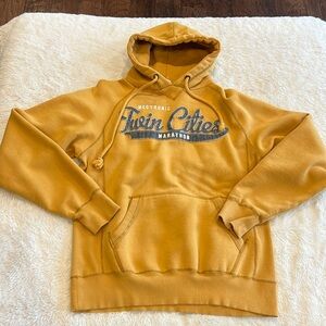 Vintage Twin Cities Marathon Hooded Sweatshirt Gold Blue 84 Small